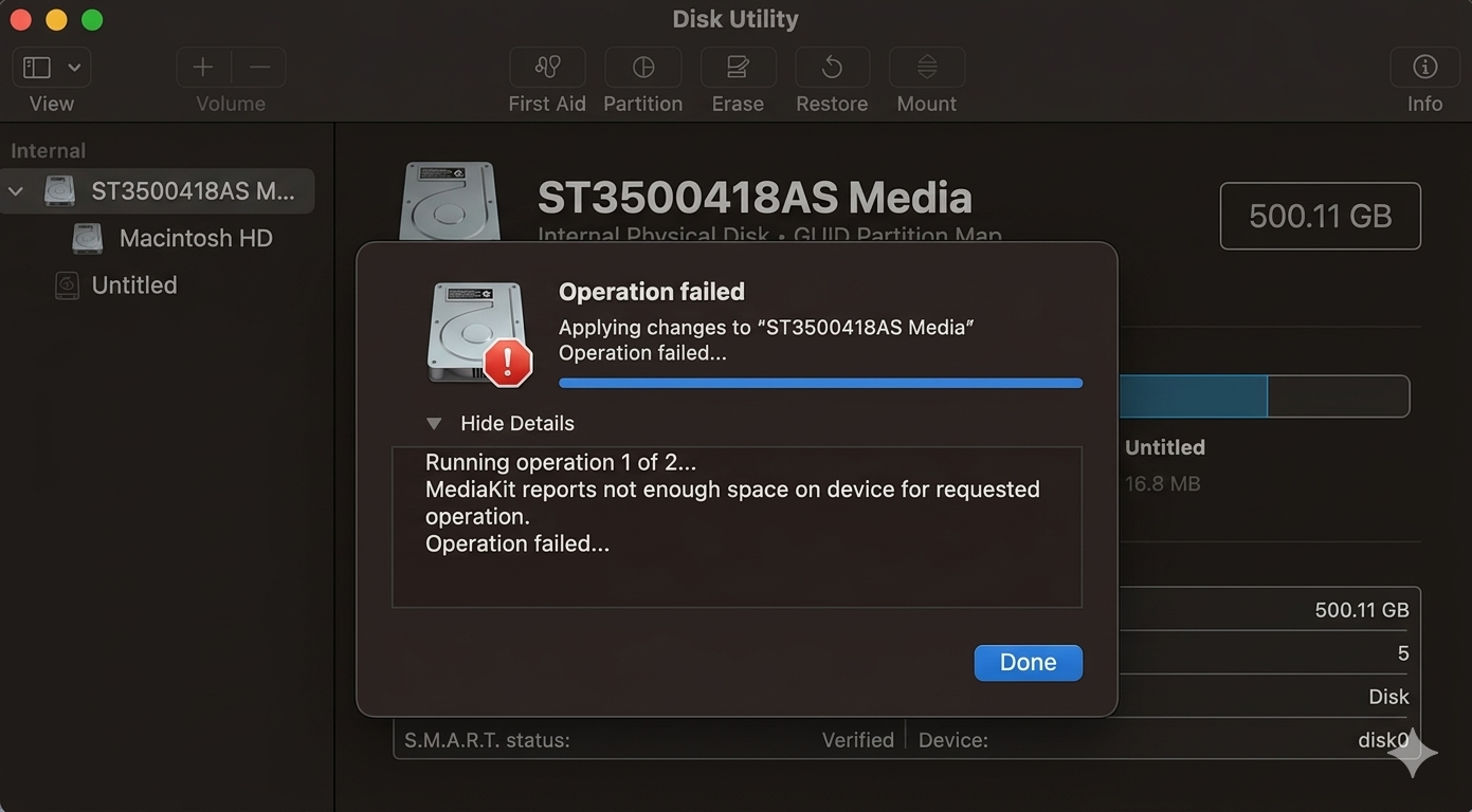 MediaKit Reports Not Enough Space on Device
